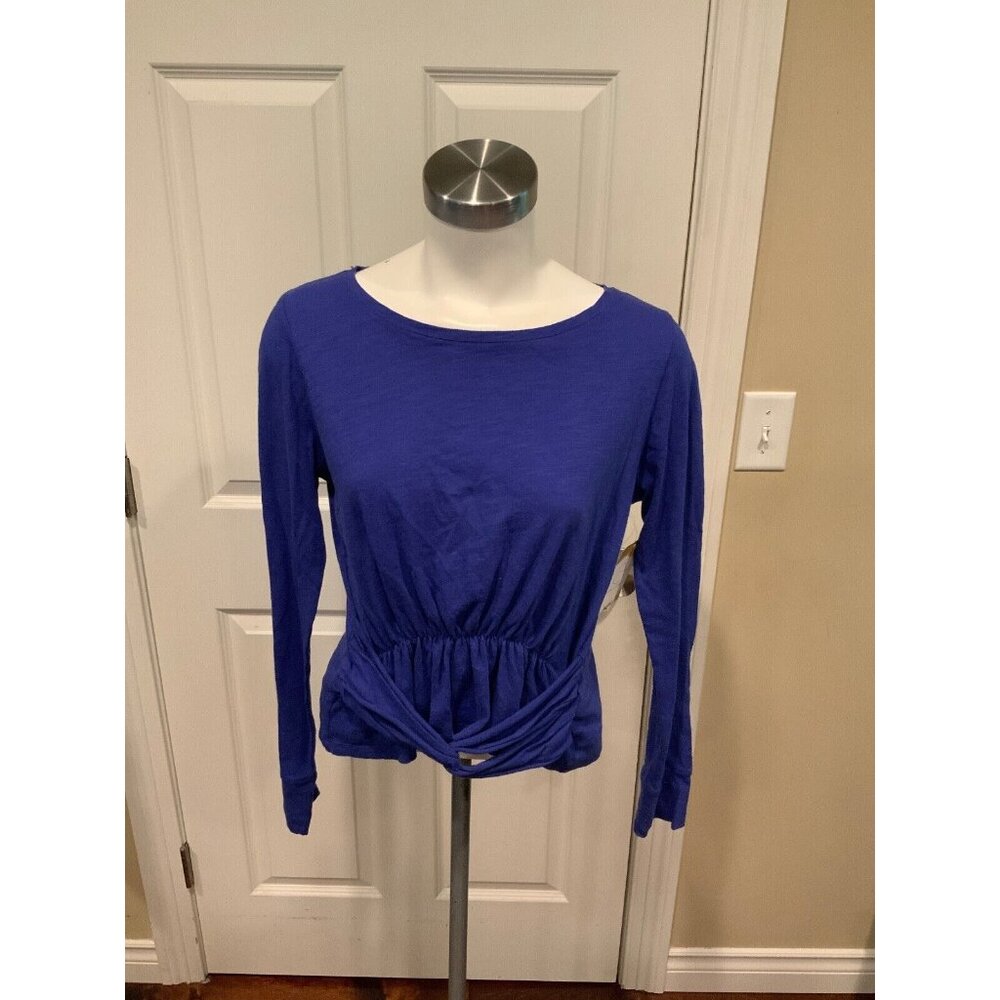 Pilcro Anthropologie Blue Long Sleeve Shirt W/ Gathered Waist, Size S, NWT!